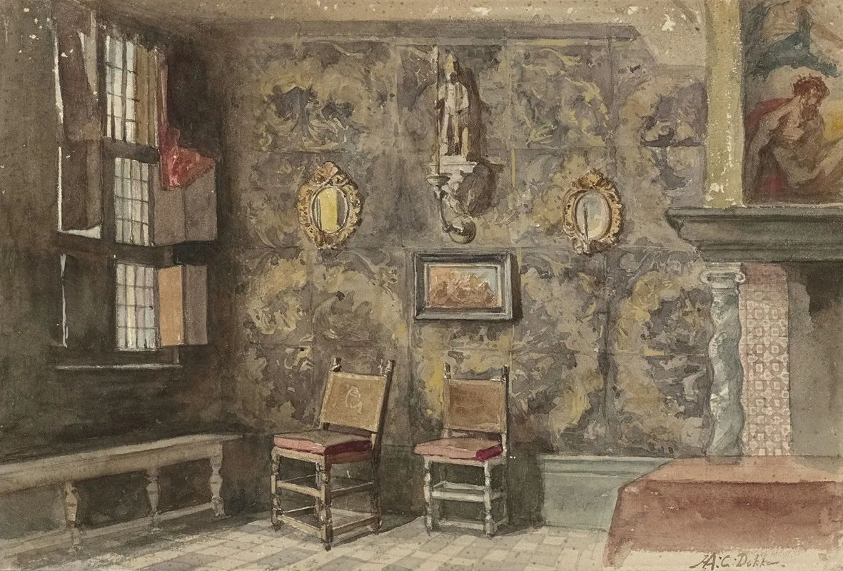 Interieur Van Het Oude Brouwershuis Te Antwerpen Wall Art by Hendrik Adriaan Christiaan Dekker - High-Resolution Digital Print