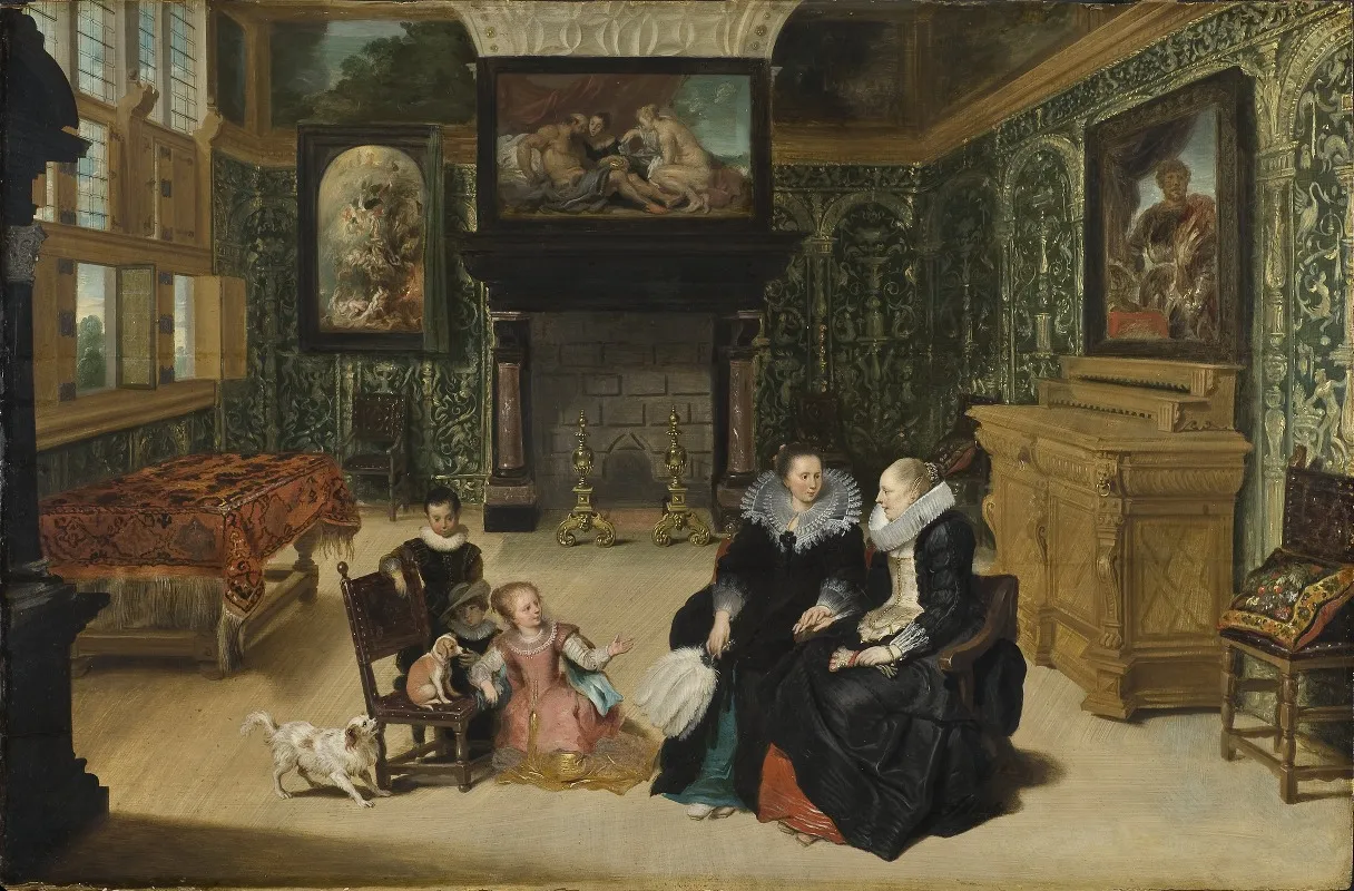Interior Called Rubens Salon Wall Art by Frans Francken the Younger - High-Resolution Digital Print