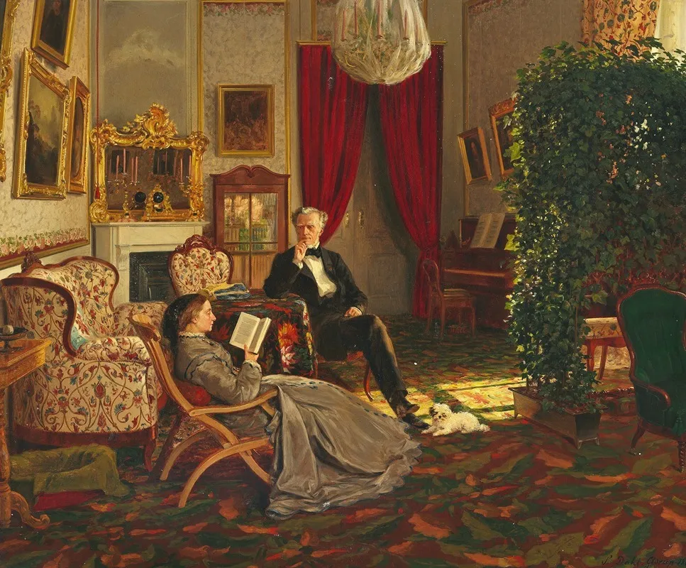 Interior From Glorup 1867 Wall Art by Siegwald Dahl - High-Resolution Digital Print