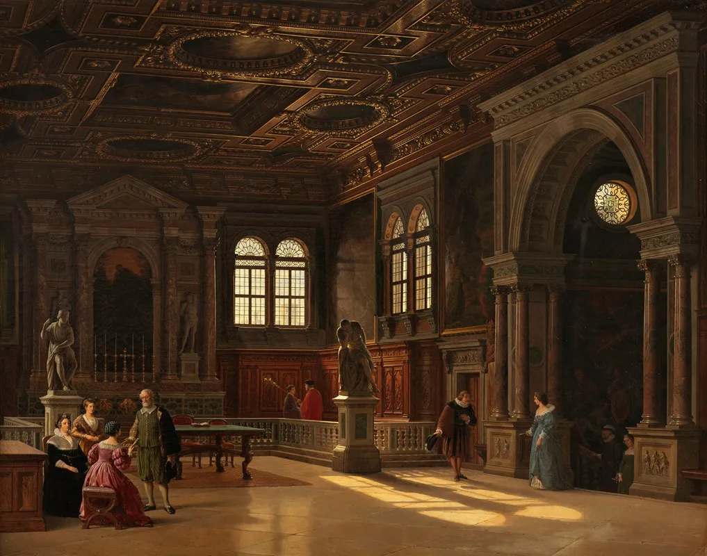 Interior From Scoula St Rocco Venice Wall Art by Heinrich Hansen - High-Resolution Digital Print