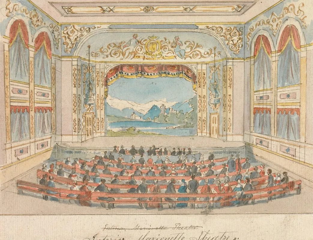 Interior Marionette Theatre Wall Art by William Henry Brooke - High-Resolution Digital Print
