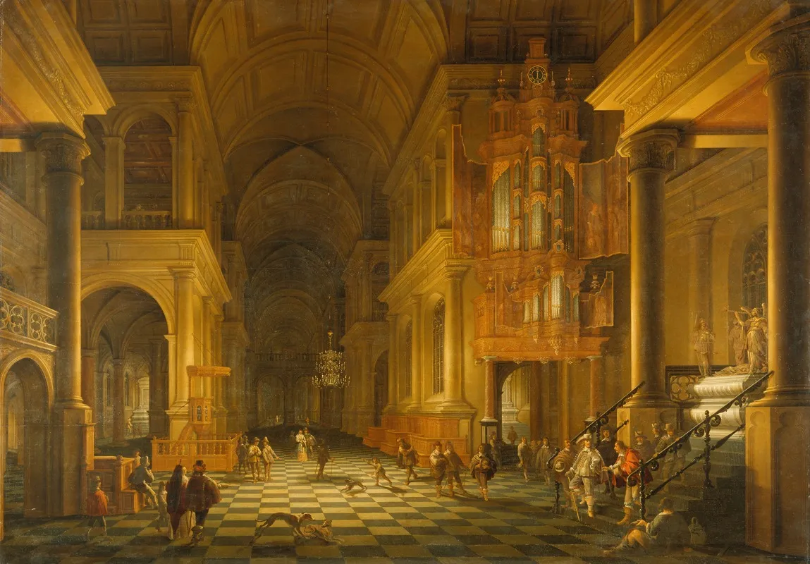 Interior Of A Church Built In The Late Renaissance Style Wall Art by Anthonie de Lorme - High-Resolution Digital Print