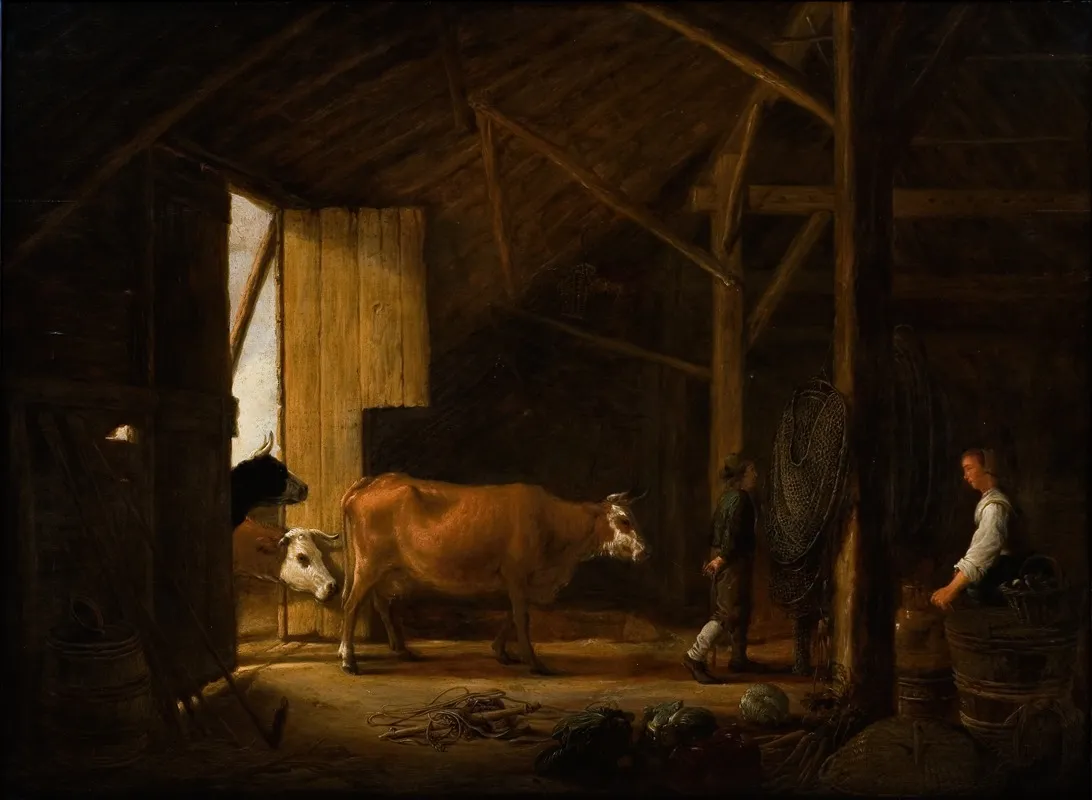Interior Of A Cowshed Wall Art by Aelbert Cuyp - High-Resolution Digital Print