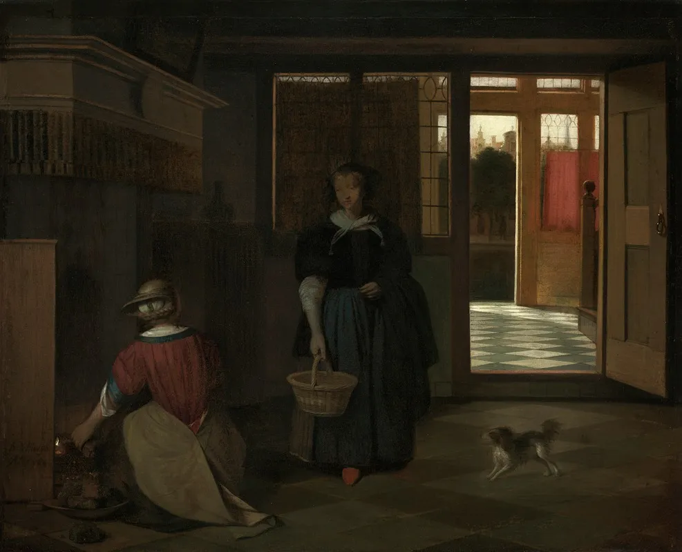 Interior Of A Dutch House Wall Art by Pieter De Hooch - High-Resolution Digital Print