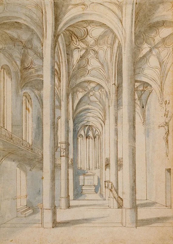 Interior Of A Gothic Church 2 Wall Art by Paul Juvenel the Elder - High-Resolution Digital Print