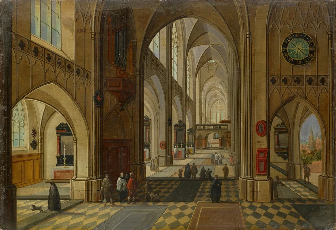 Interior Of A Gothic Church Wall Art by Pieter Neeffs the Elder - High-Resolution Digital Print