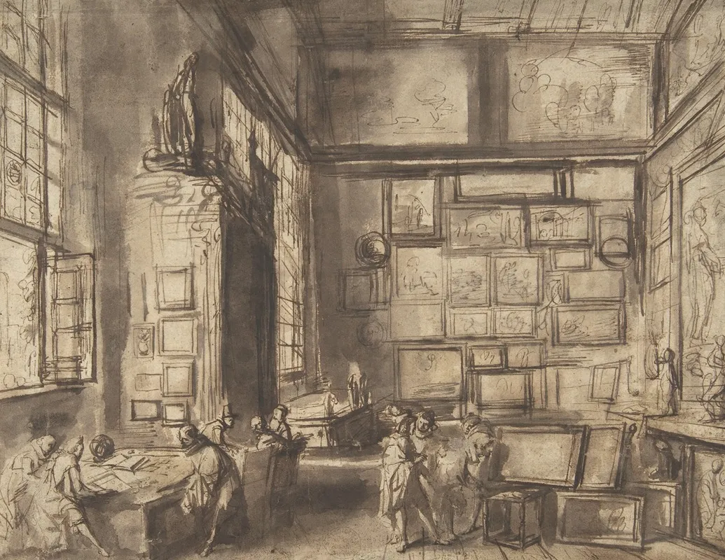 Interior Of A Picture Gallery Wall Art by Hans Jordaens III - High-Resolution Digital Print