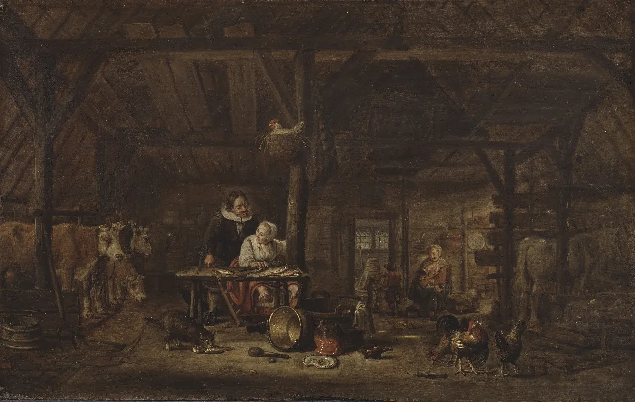 Interior Of A Stable 4 Wall Art by Govert Dircksz Camphuysen - High-Resolution Digital Print