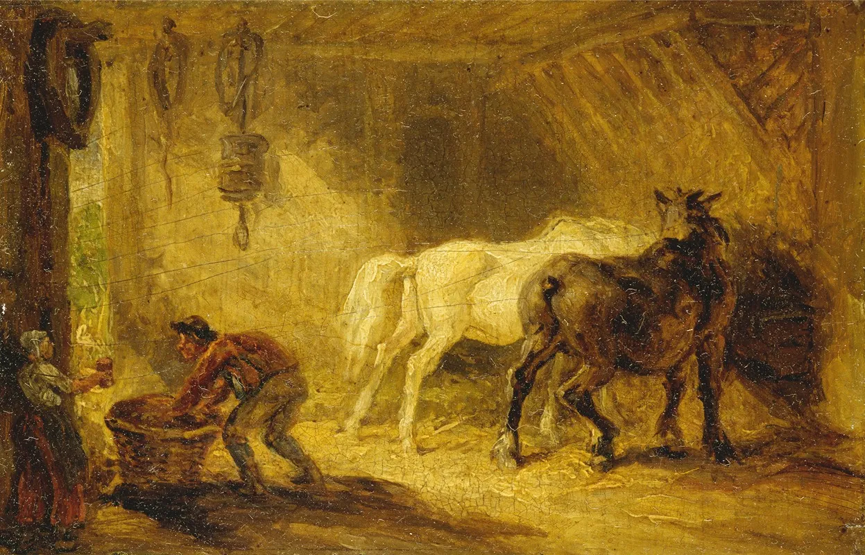Interior Of A Stable Wall Art by James Ward - High-Resolution Digital Print