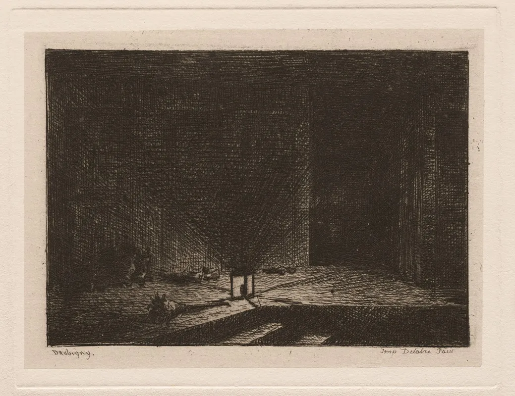 Interior Of An Inn The Corridor Of An Inn Wall Art by Charles François Daubigny - High-Resolution Digital Print