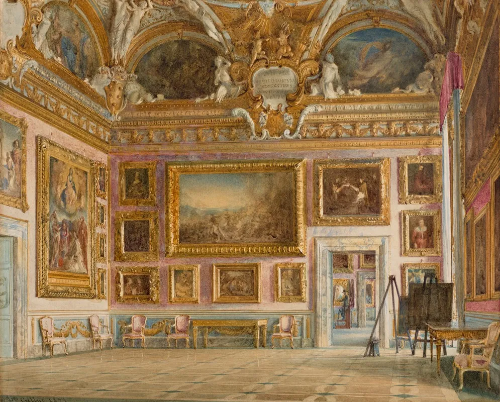 Interior Of Palazzo Pitti In Florence Sala Di Saturno Wall Art by Domenico Caligo - High-Resolution Digital Print