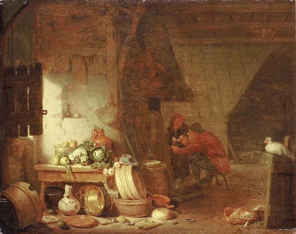 Interior Of Peasants Kitchen Wall Art by Hendrik Martensz. Sorgh - High-Resolution Digital Print