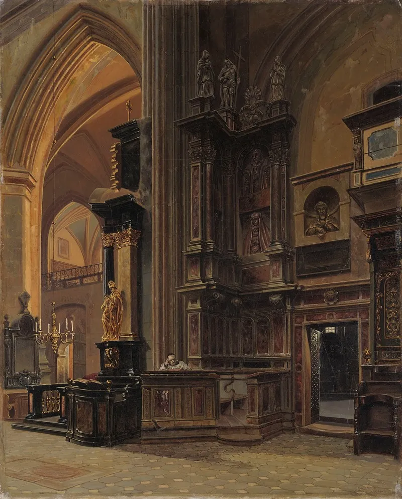 Interior Of Saint Marys Basilica In Krakow