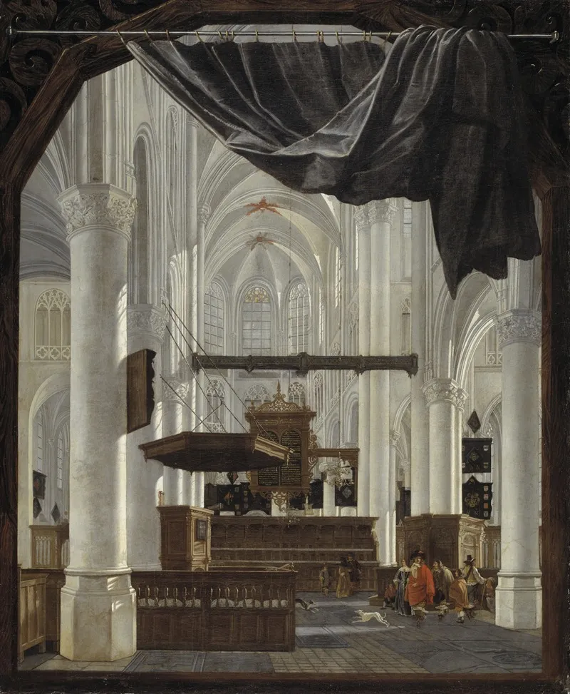 Interior Of Sint Gertrudiskerk In Bergen Op Zoom Wall Art by Gerard Houckgeest - High-Resolution Digital Print