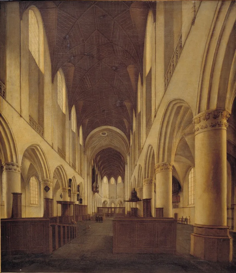Interior Of St Bavo Church In Haarlem View From The Nave Towards The Choir Wall Art by Isaak van Nickelen - High-Resolution Digital Print