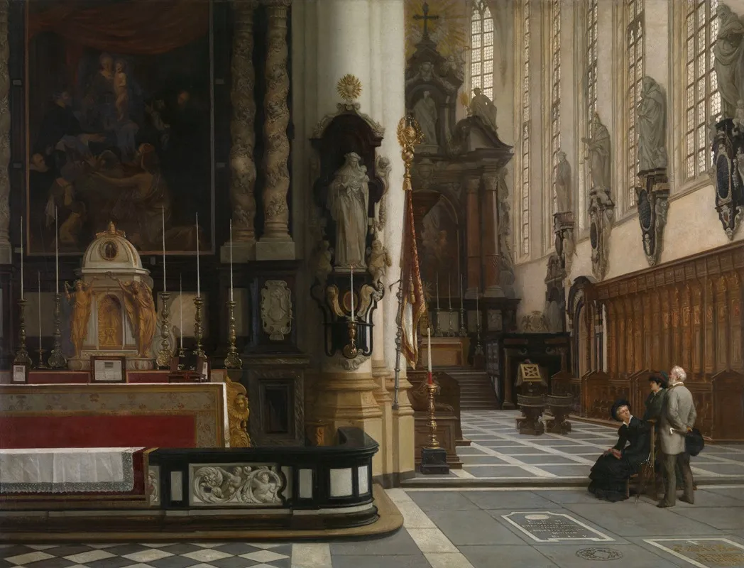 Interior Of The Church Of Saint Paul In Antwerp Wall Art by Jean Geeraerts - High-Resolution Digital Print