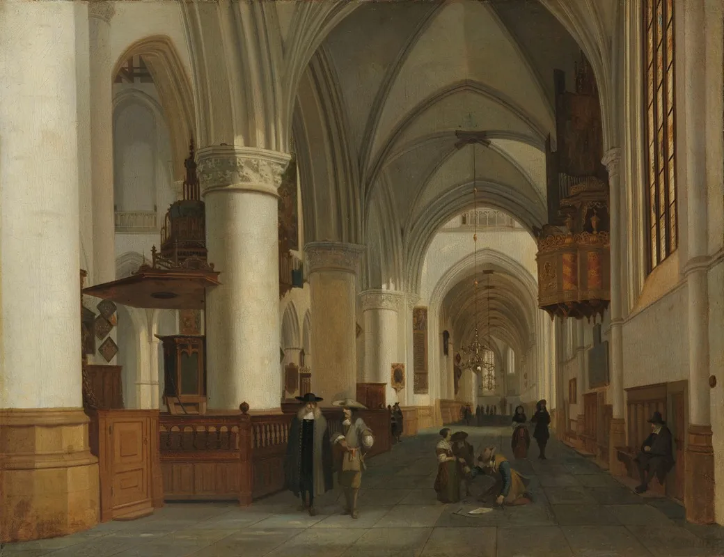 Interior Of The Church Of St Bavo In Haarlem Wall Art by Job Adriaensz Berckheyde - High-Resolution Digital Print