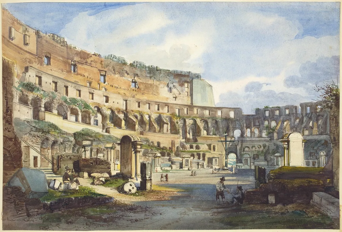Interior Of The Colosseum Wall Art by Ippolito Caffi - High-Resolution Digital Print