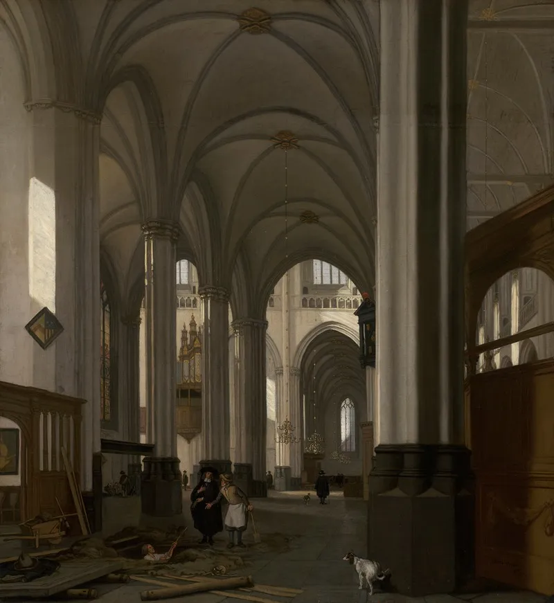 Interior Of The Nieuwe Kerk Amsterdam Wall Art by Emanuel de Witte - High-Resolution Digital Print