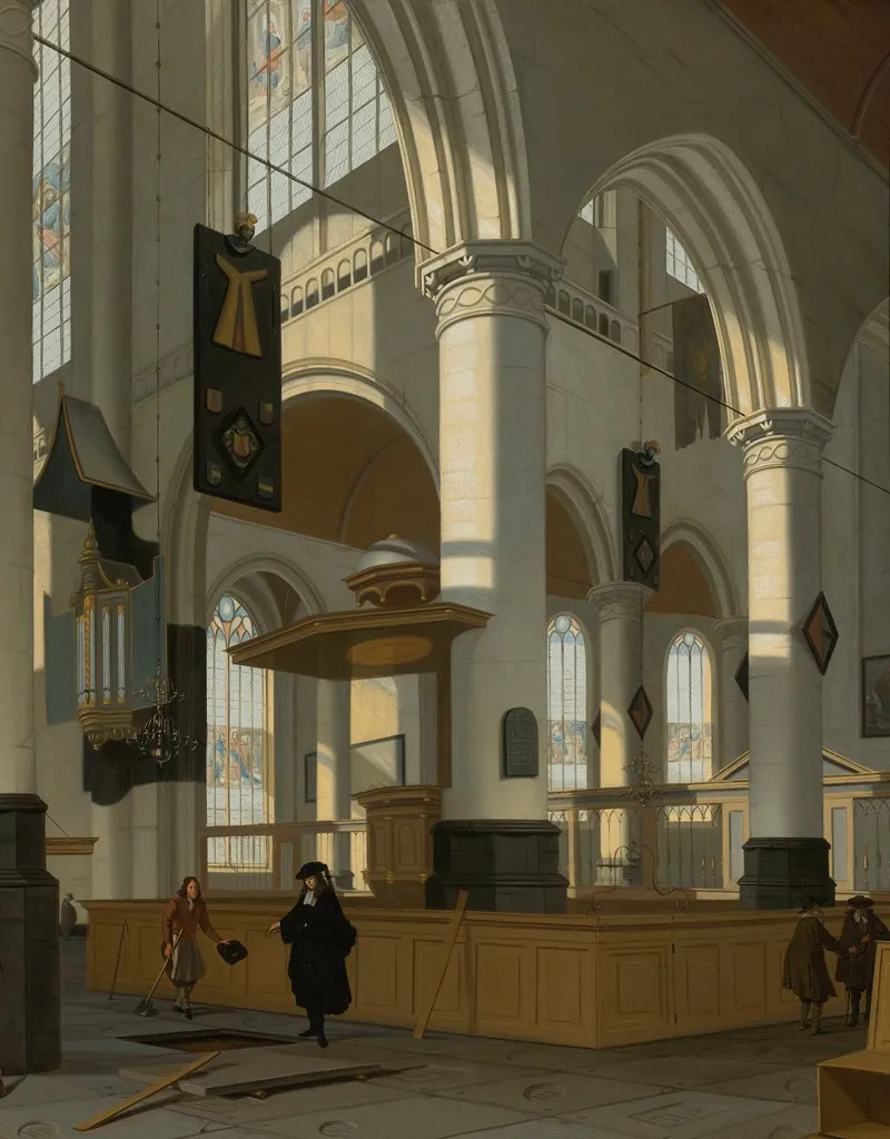 Interior Of The Oude Kerk Delft 3 Wall Art by Hendrik van Streek - High-Resolution Digital Print
