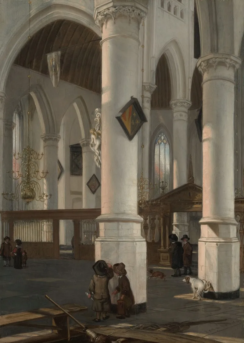 Interior Of The Oude Kerk Delft Wall Art by Emanuel de Witte - High-Resolution Digital Print