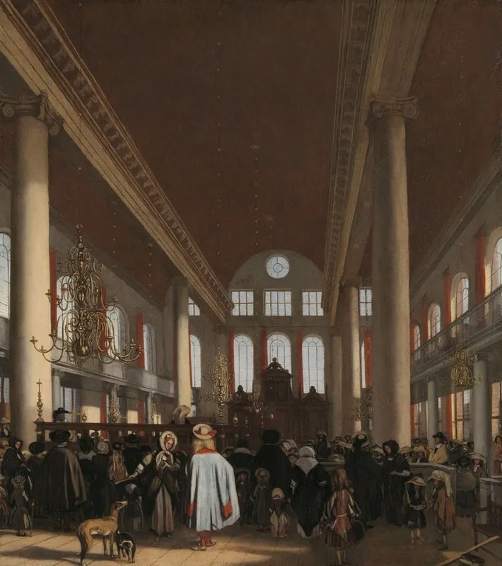 Interior Of The Portuguese Synagogue In Amsterdam Wall Art by Emanuel de Witte - High-Resolution Digital Print