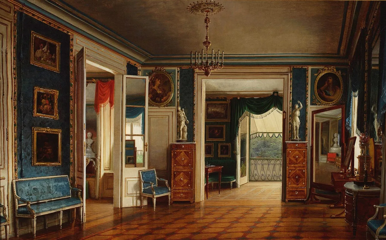Interior Of The Royal Bedroom In The Palace In Lazienki Wall Art by Marcin Zaleski - High-Resolution Digital Print