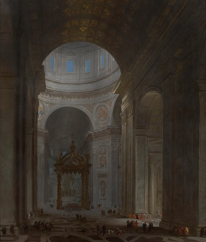 Interior Of The Saint Peters Church In Rome Wall Art by Willem Schubart van Ehrenberg - High-Resolution Digital Print