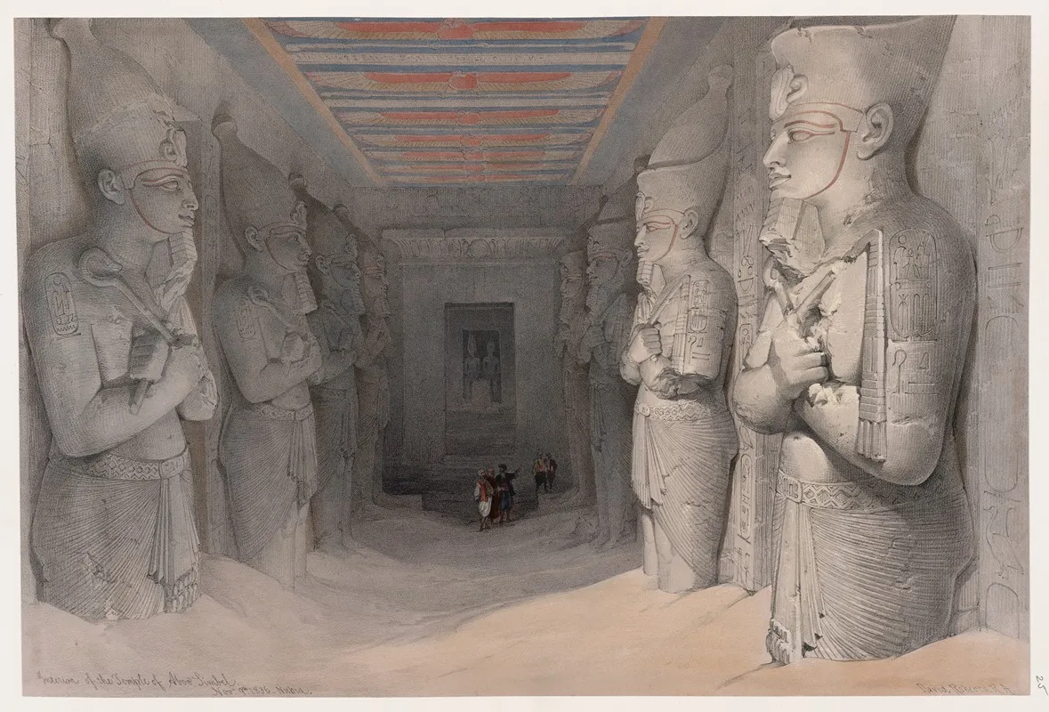 Interior Of The Temple Of Aboo Simbel Nov 9th 1836 Nubia Wall Art by David Roberts - High-Resolution Digital Print