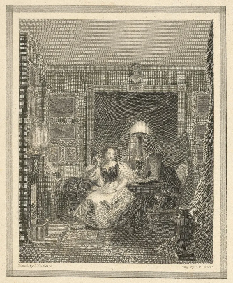 Interior View With Husband Reading To Wife