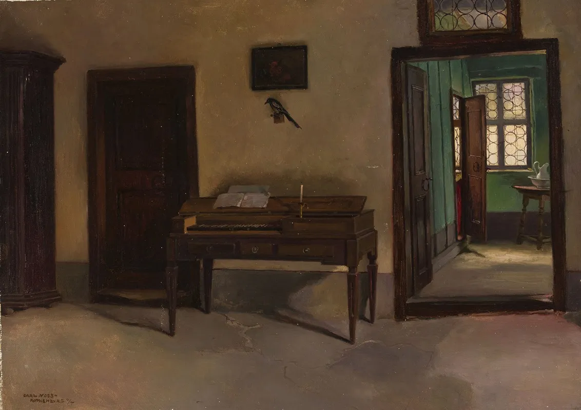 Interior With A Clavichord Wall Art by Karl Leopold Voss - High-Resolution Digital Print
