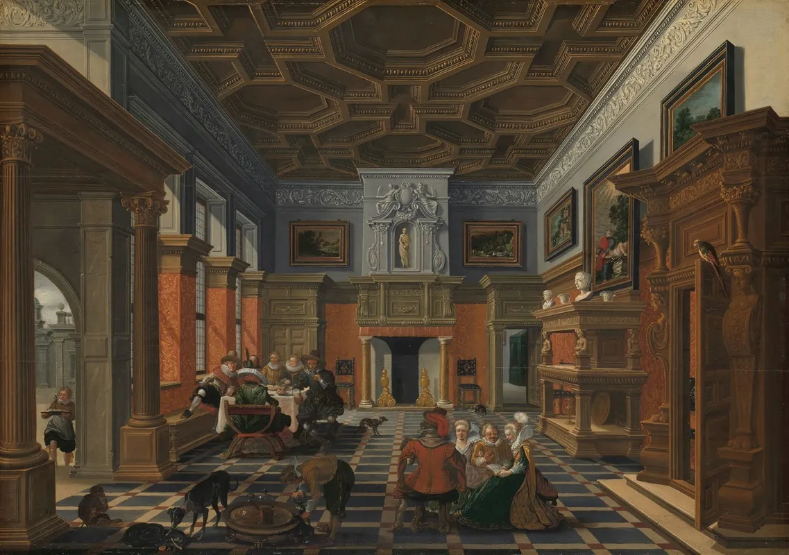 Interior With A Company Wall Art by Bartholomeus van Bassen - High-Resolution Digital Print