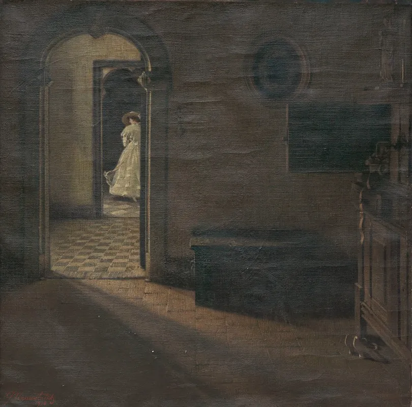 Interior With A Lady 2 Wall Art by Georges Nauwelaerts - High-Resolution Digital Print