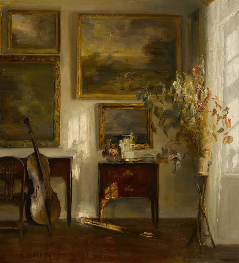 Interior With Cello Wall Art by Carl Holsøe - High-Resolution Digital Print