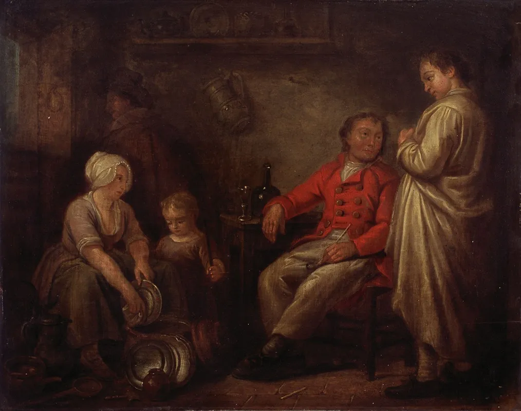 Interior With Figures 2 Wall Art by Philippe Lambert Joseph Spruyt - High-Resolution Digital Print