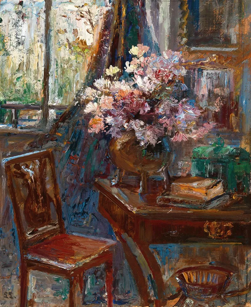 Interior With Flowers By The Window