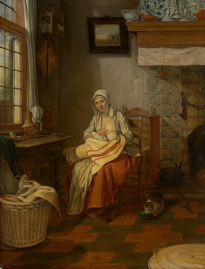 Interior With Nursing Mother 2 Wall Art by Gerrit Zegelaar - High-Resolution Digital Print
