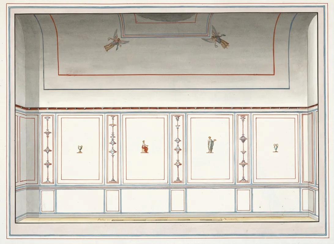 Interior With Painted Moldings And Designs Wall Art by Pierre-Jean Mariette - High-Resolution Digital Print