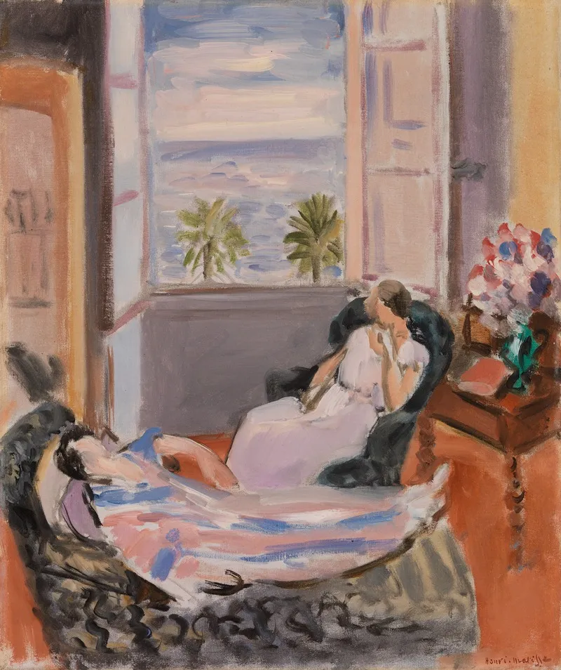 Interior With Two Figures Open Window Wall Art by Henri Matisse - High-Resolution Digital Print
