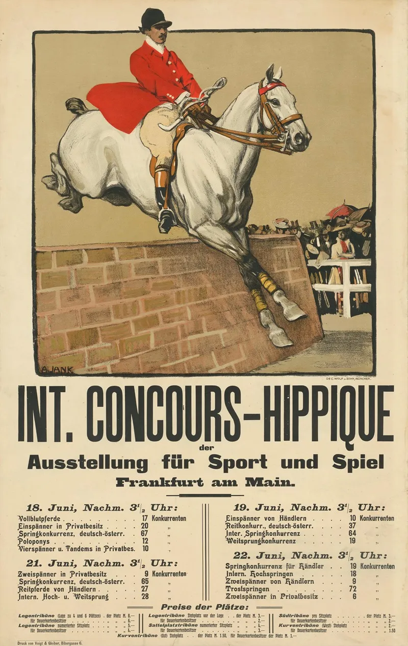 Internationaler Concours Hippique Der Ausstellung Fur Sport Und Spiel Frankfurt Am Main Wall Art by Angelo Jank - High-Resolution Digital Print