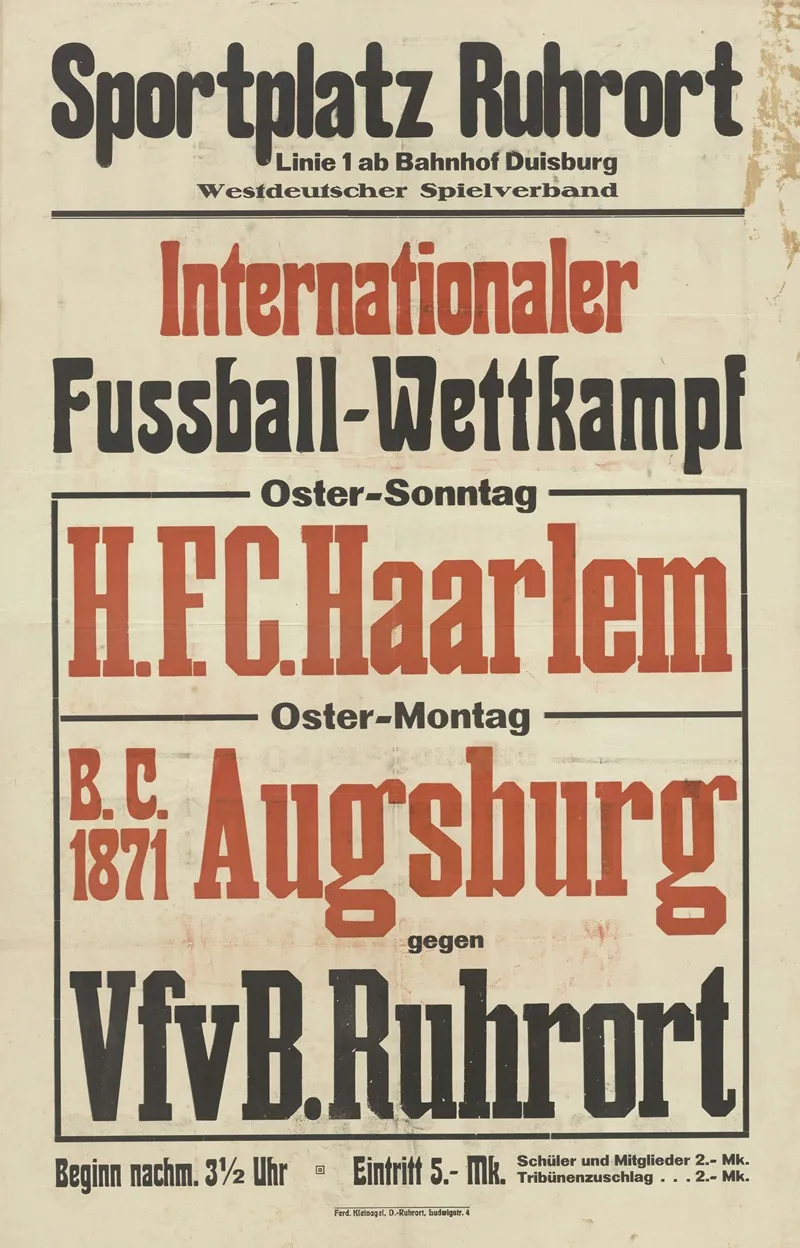 Internationaler Fussball Wettkampf Wall Art by Anonymous - High-Resolution Digital Print