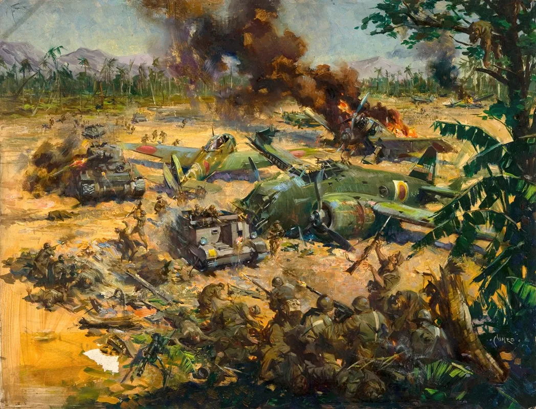 Invasion Scene In Far East Wall Art by Terence Cuneo - High-Resolution Digital Print