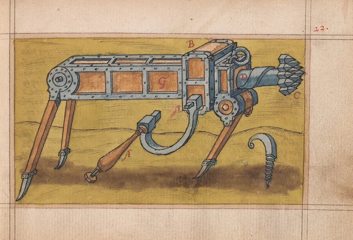 Inventions Of Military Machines And Other Devices Pl 21 Wall Art by Ralph Rabbards - High-Resolution Digital Print