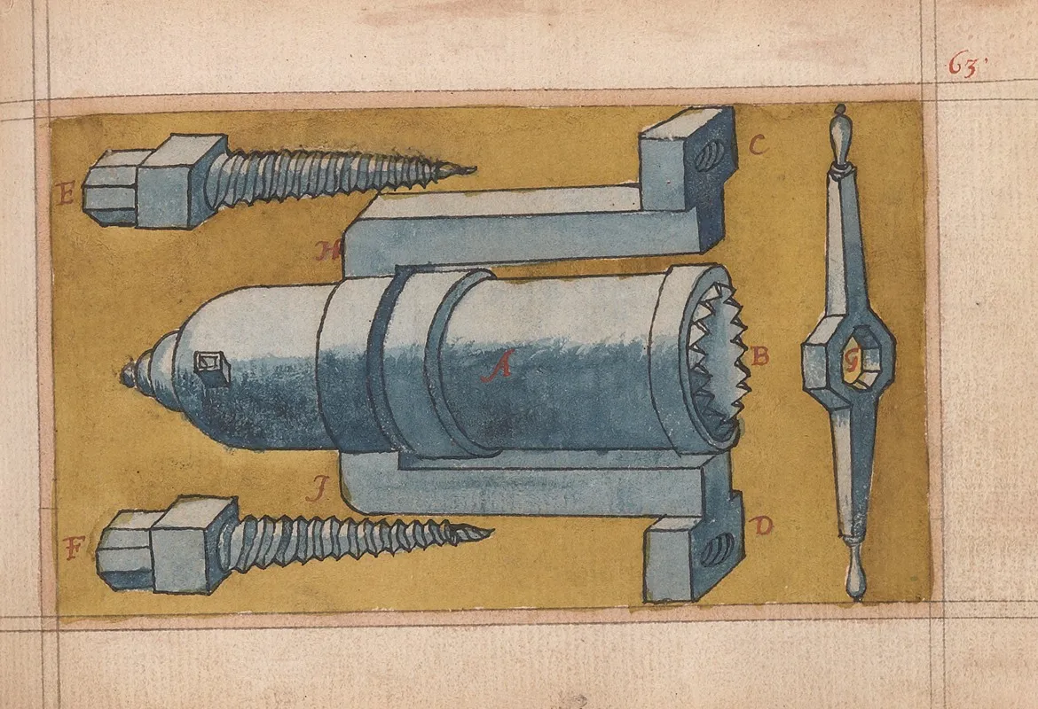 Inventions Of Military Machines And Other Devices Pl 62 Wall Art by Ralph Rabbards - High-Resolution Digital Print