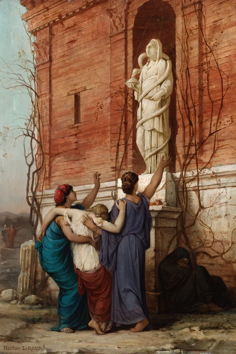 Invocation To The Goddess Hygieia Wall Art by Louis-Héctor Leroux - High-Resolution Digital Print