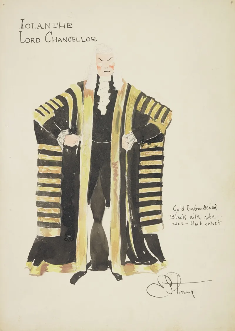 Iolanthe Lord Chancellor Gold Embroidered Black Silk Robe Wall Art by Emile Stoner - High-Resolution Digital Print