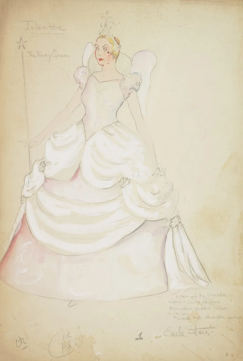 Iolanthe The Fairy Queen White Ball Gowm With Pink Highlights Wall Art by Emile Stoner - High-Resolution Digital Print