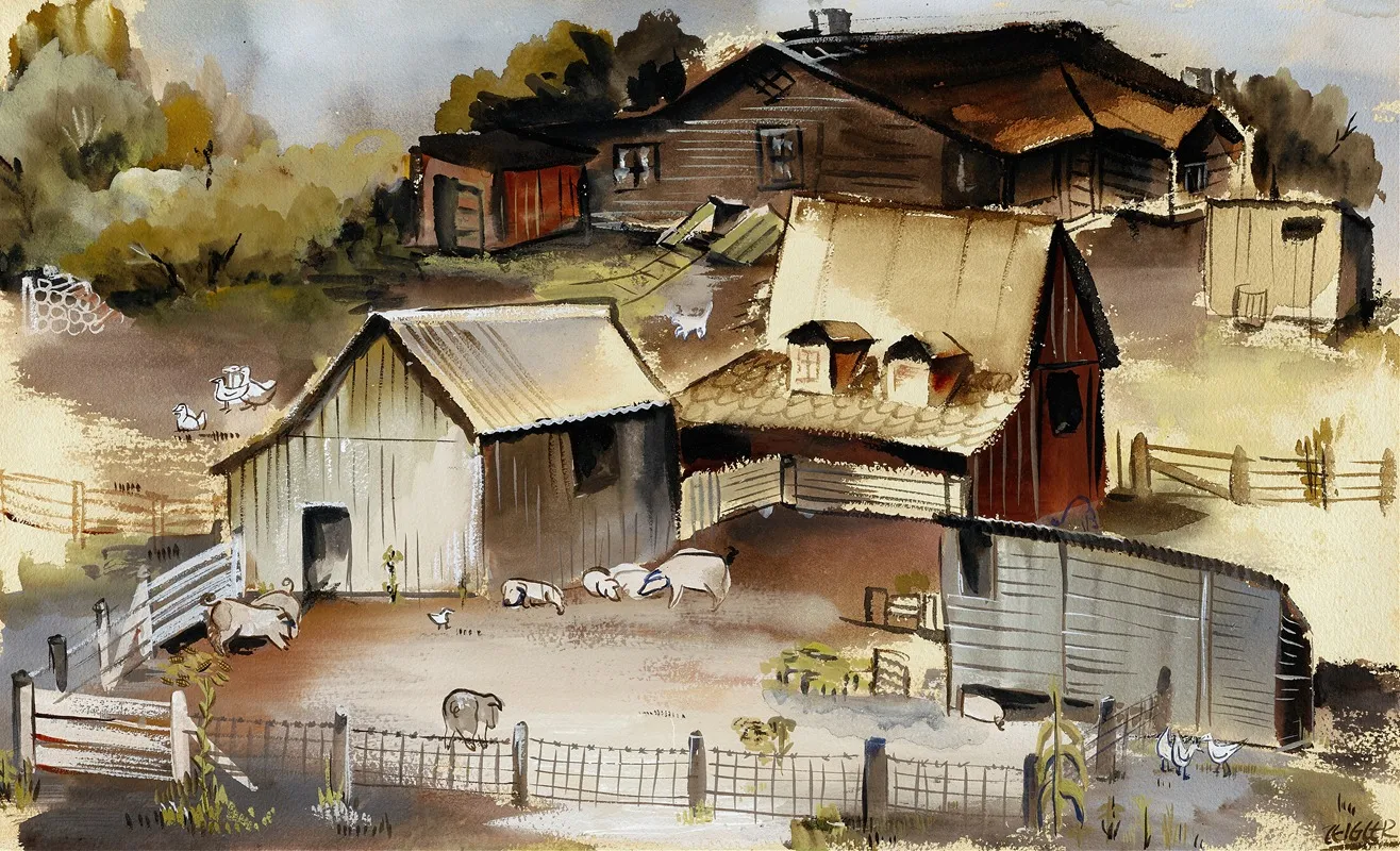 Iowa Farm Wall Art by Ruth Ziegler - High-Resolution Digital Print