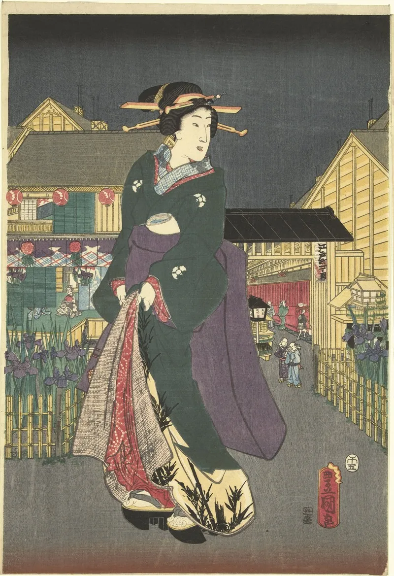 Irises In Full Bloom Wall Art by Utagawa Kunisada (Toyokuni III) - High-Resolution Digital Print