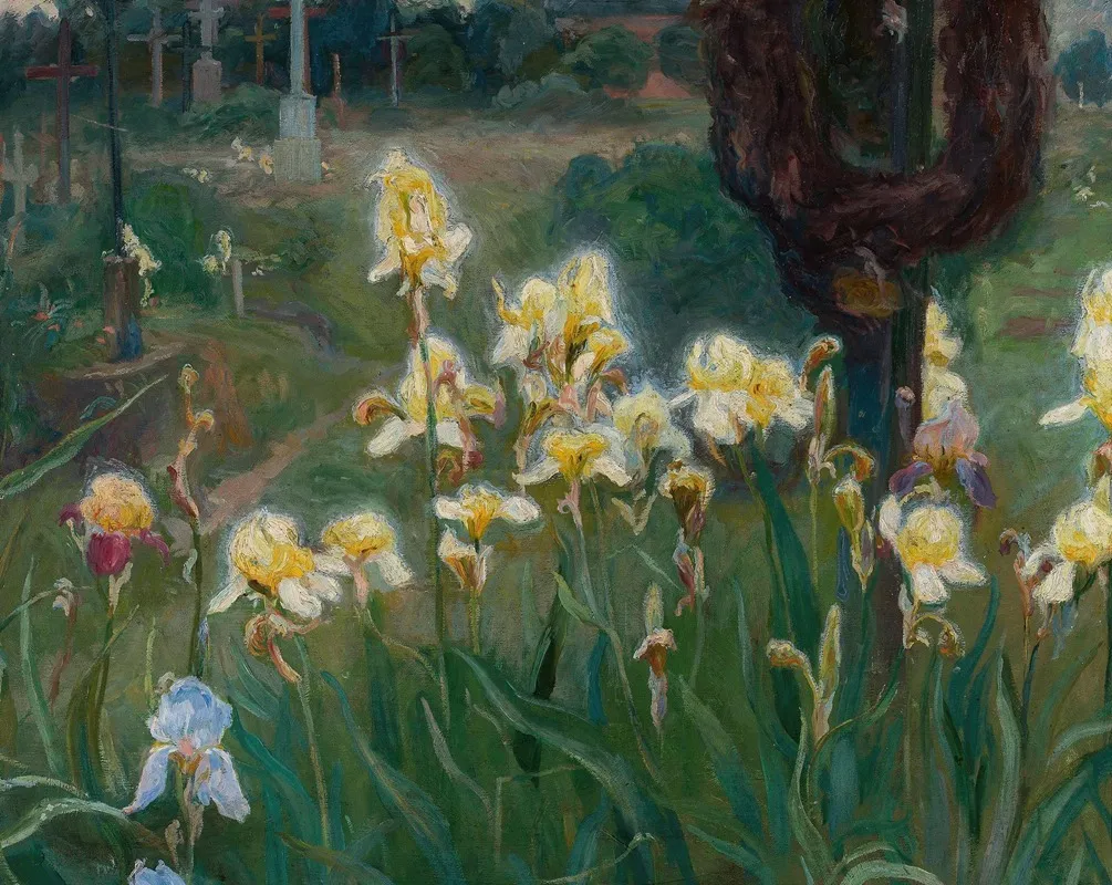 Irises In The Graveyard Wall Art by Maksymilian Neuman - High-Resolution Digital Print